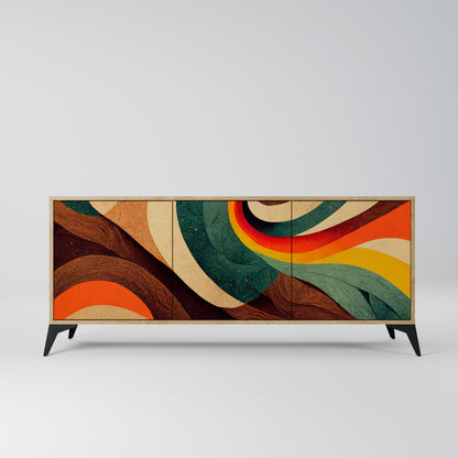 COLORFUL STRANDS 3-Door Sideboard in Oak Effect