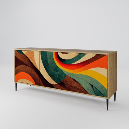 COLORFUL STRANDS 3-Door Sideboard in Oak Effect
