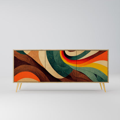 COLORFUL STRANDS 3-Door Sideboard in Oak Effect