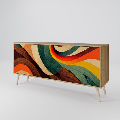 COLORFUL STRANDS 3-Door Sideboard in Oak Effect