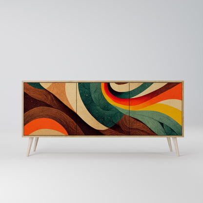 COLORFUL STRANDS 3-Door Sideboard in Oak Effect