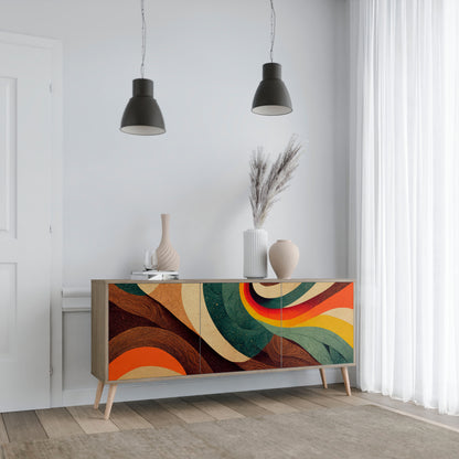 COLORFUL STRANDS 3-Door Sideboard in Oak Effect