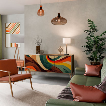 COLORFUL STRANDS 3-Door Sideboard in Oak Effect