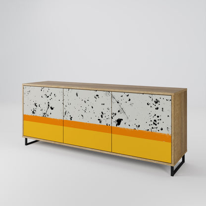DYED BY ORANGE 3-Door Sideboard in Oak Effect