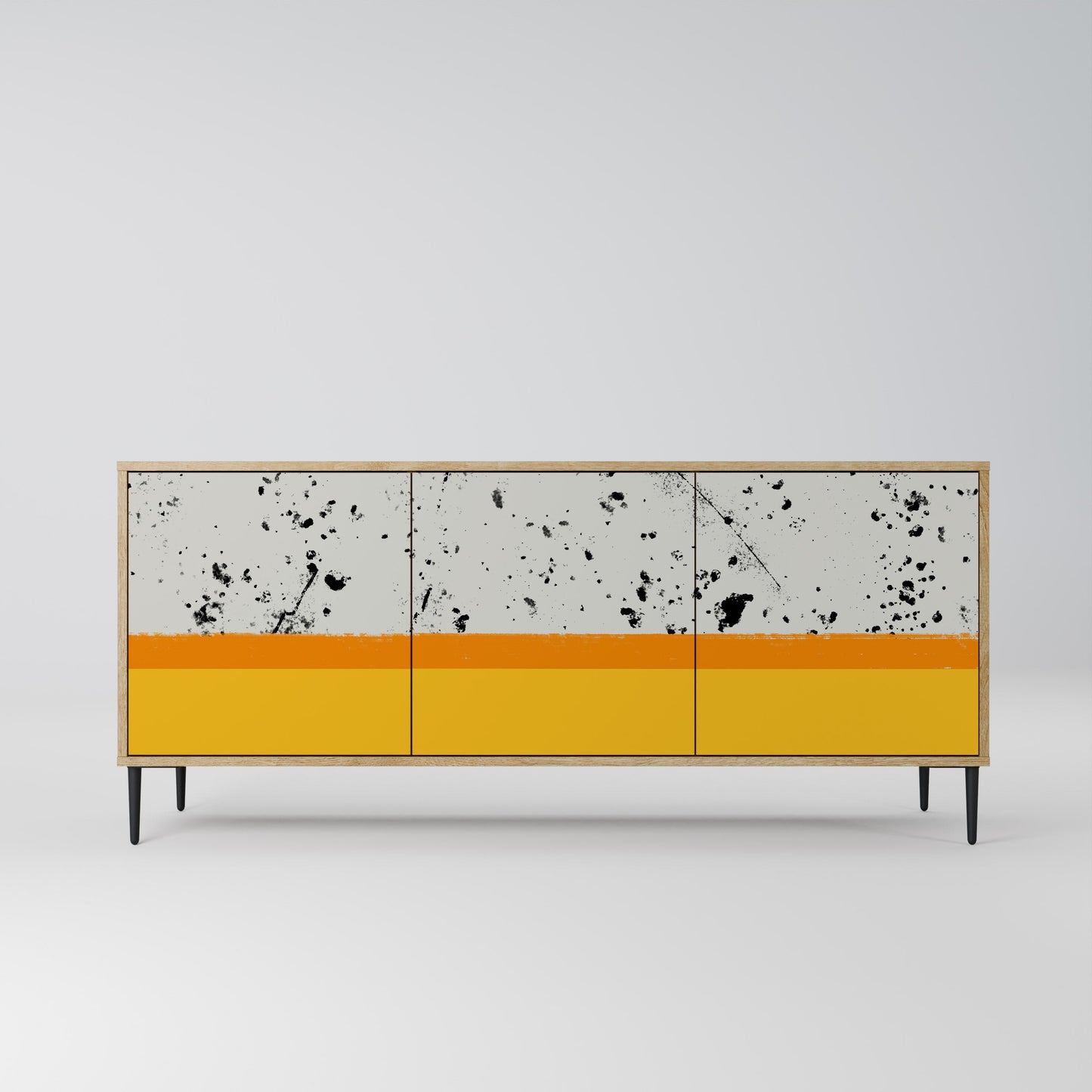 DYED BY ORANGE 3-Door Sideboard in Oak Effect