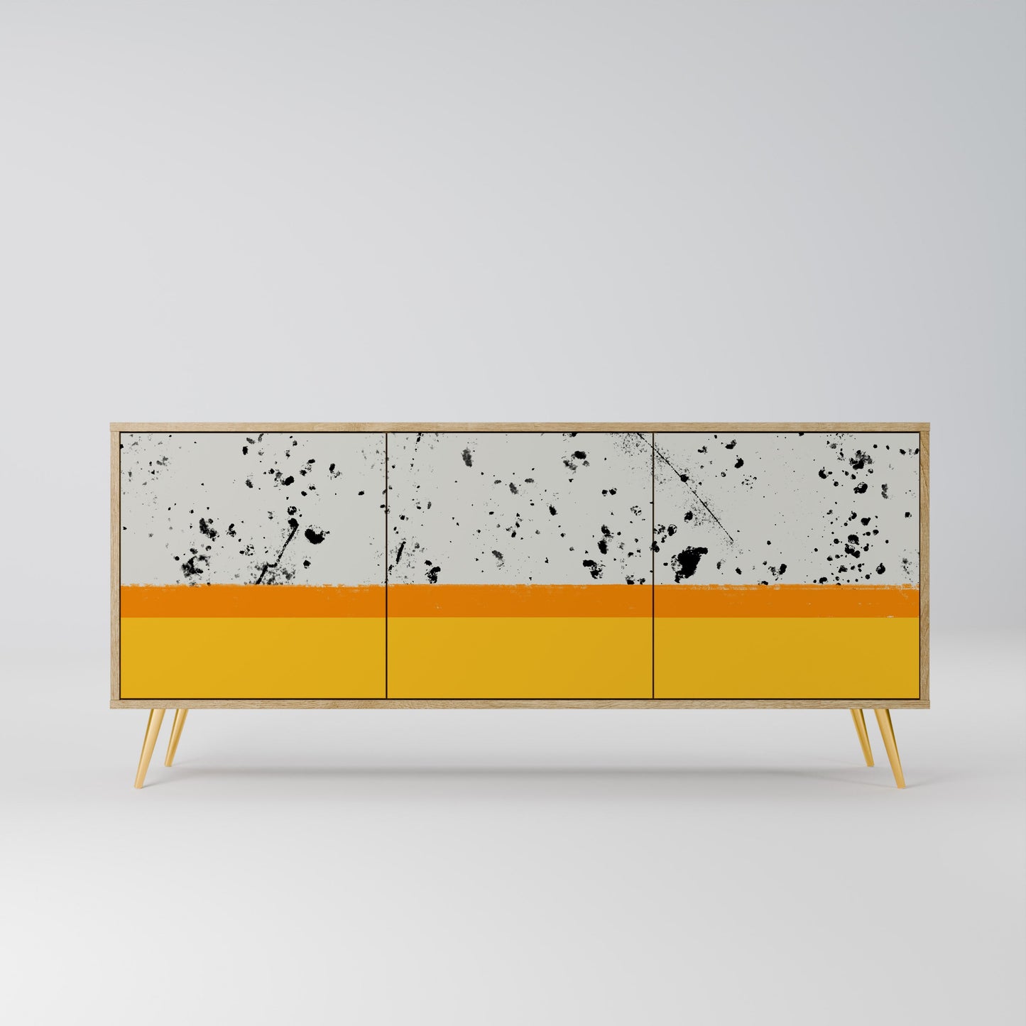 DYED BY ORANGE 3-Door Sideboard in Oak Effect