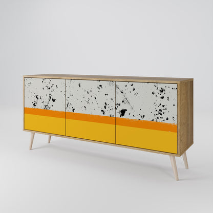 DYED BY ORANGE 3-Door Sideboard in Oak Effect