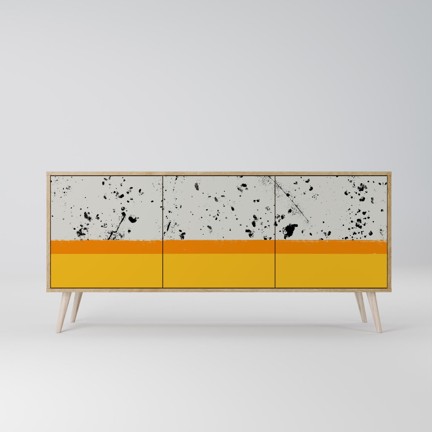 DYED BY ORANGE 3-Door Sideboard in Oak Effect