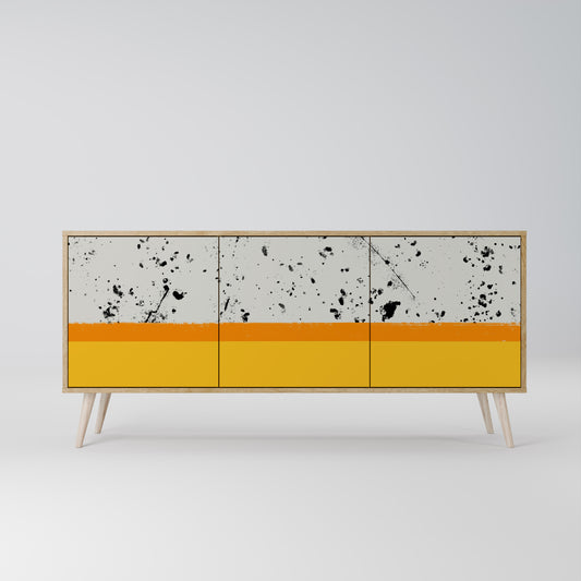 DYED BY ORANGE 3-Door Sideboard in Oak Effect