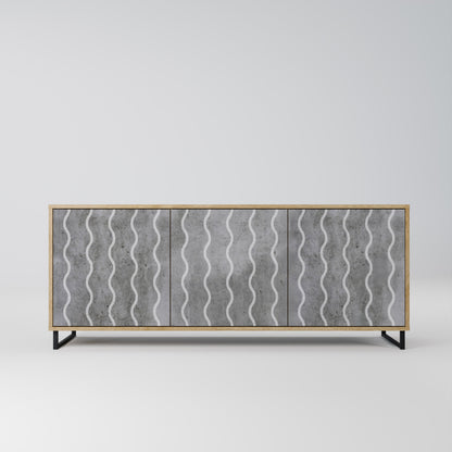 WAVES OF CONCRETE 3-Door Sideboard in Oak Effect