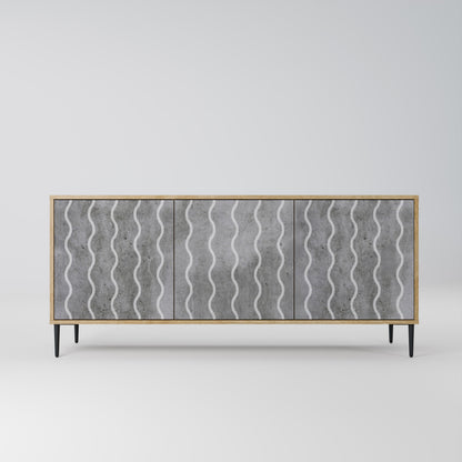 WAVES OF CONCRETE 3-Door Sideboard in Oak Effect