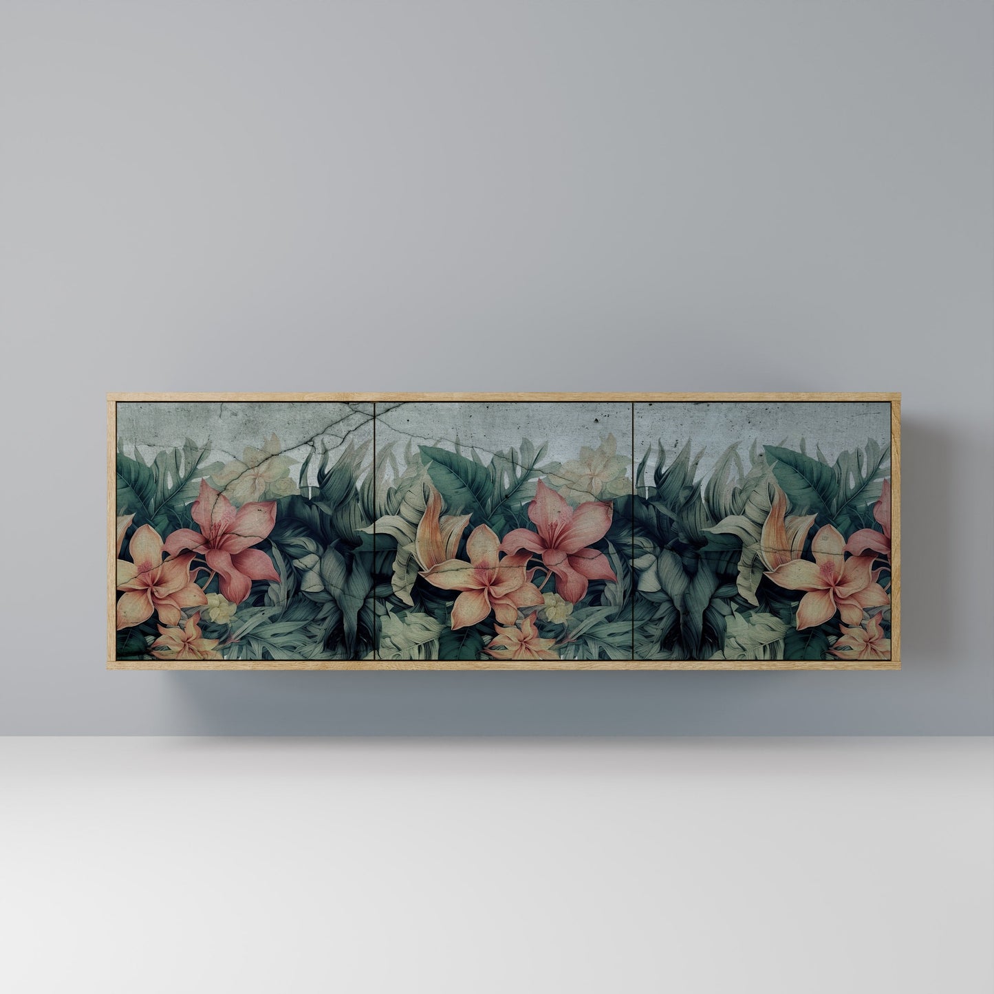 HEAVENLY BLOOM 3-Door Sideboard in Oak Effect