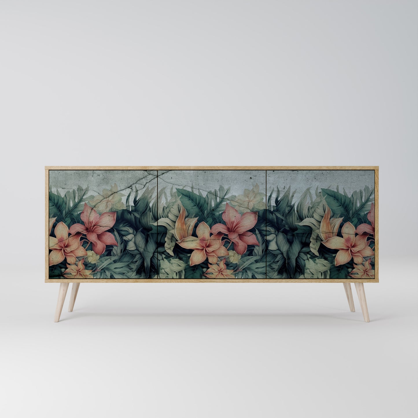 HEAVENLY BLOOM 3-Door Sideboard in Oak Effect