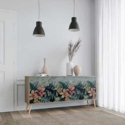 HEAVENLY BLOOM 3-Door Sideboard in Oak Effect