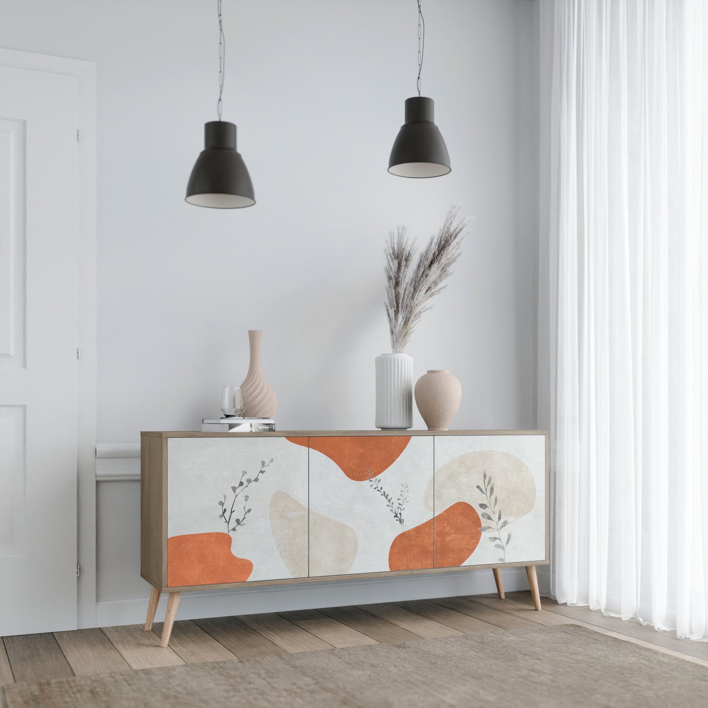 TRANQUIL TWIG 3-Door Sideboard in Oak Effect