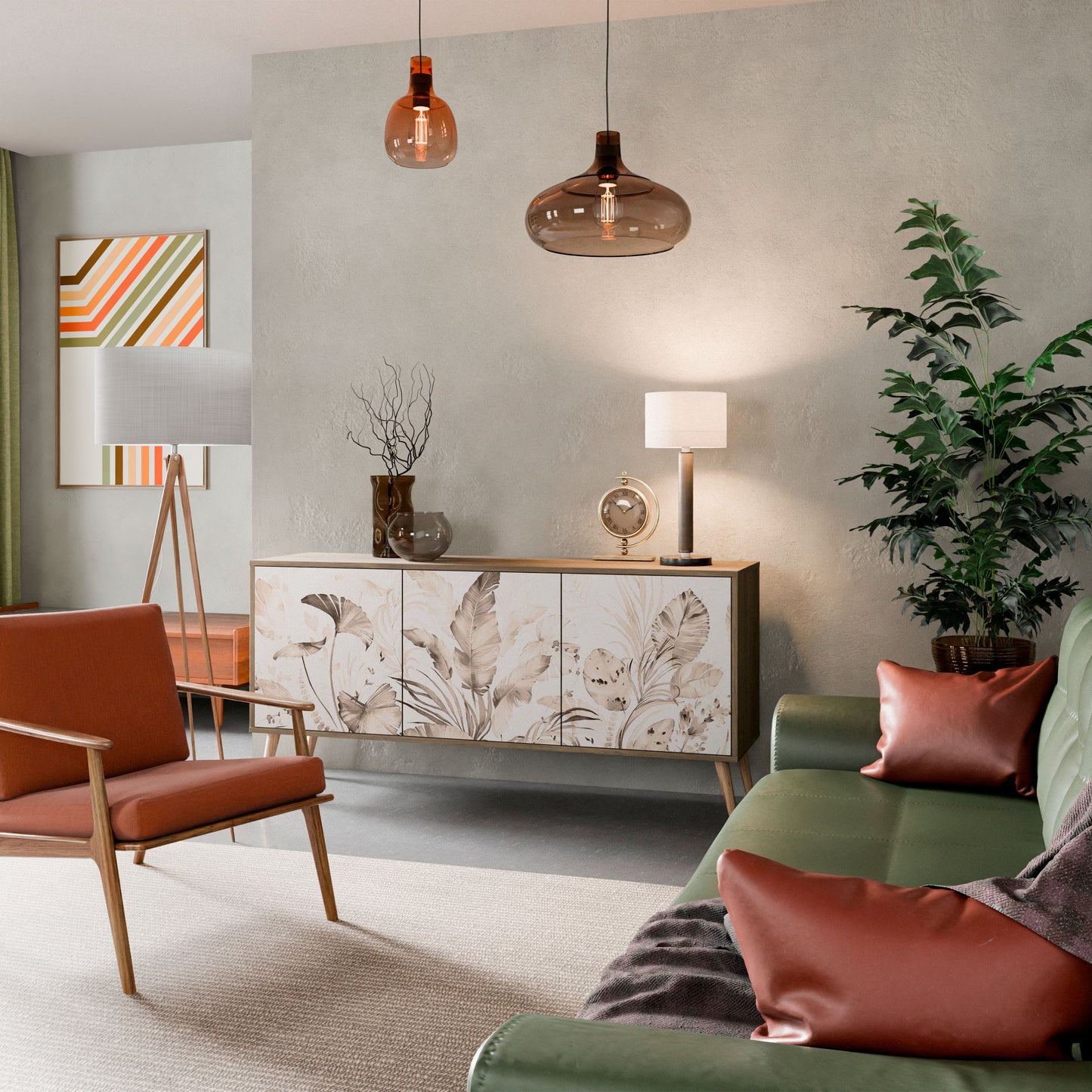 WILD TENDERNESS Madia a 3 Ante in Effetto Rovere