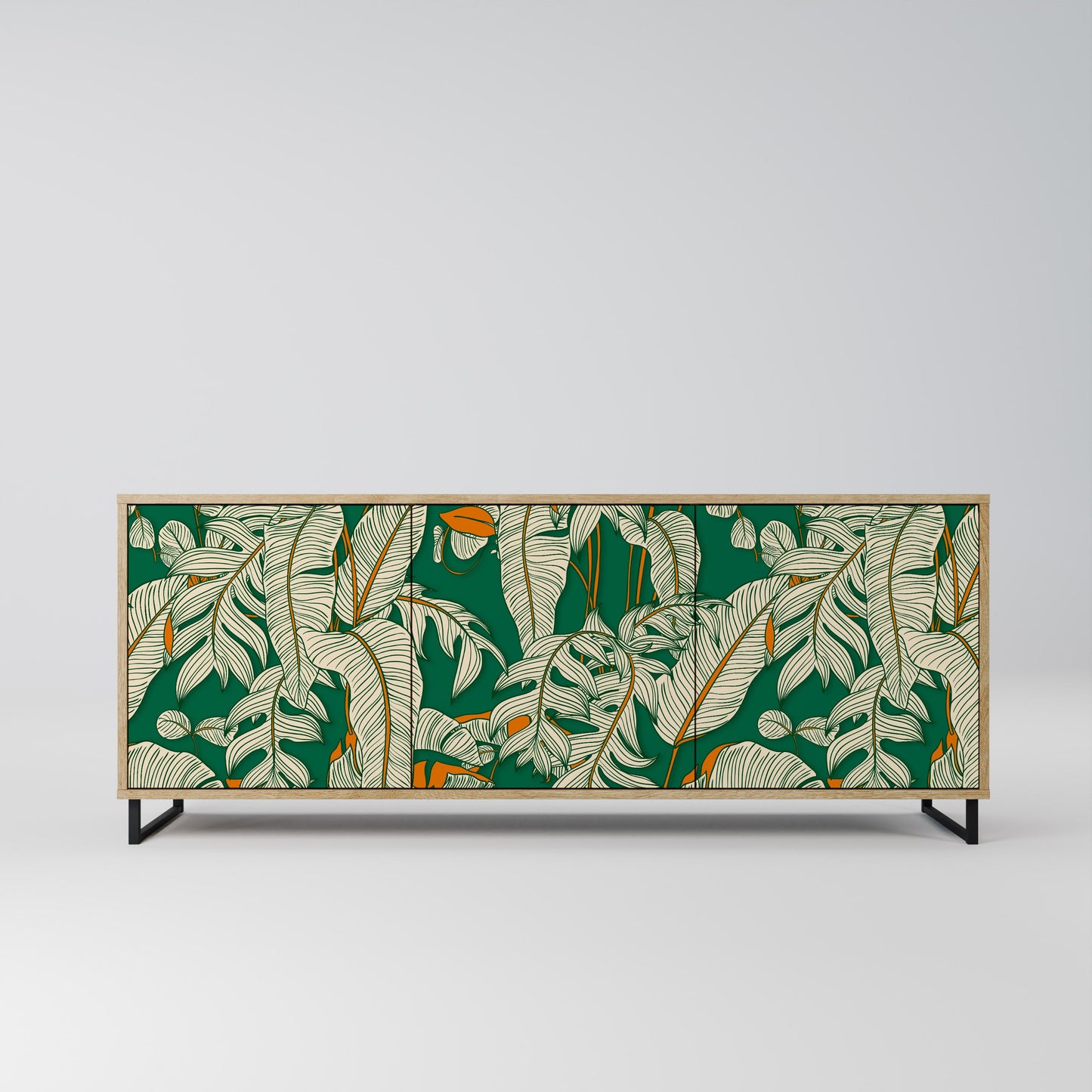 VERDANT PLEASURES 3-Door Sideboard in Oak Effect