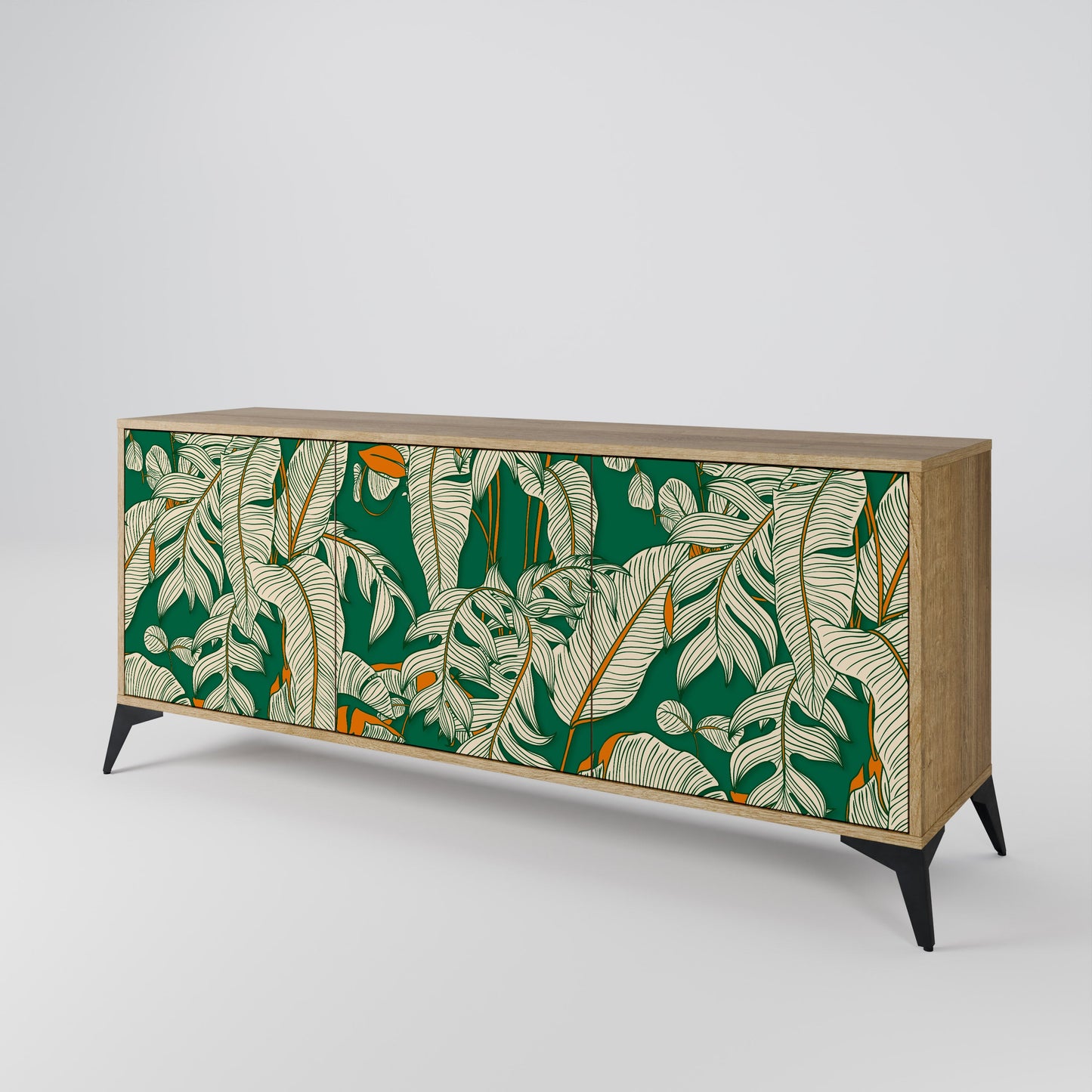 VERDANT PLEASURES 3-Door Sideboard in Oak Effect