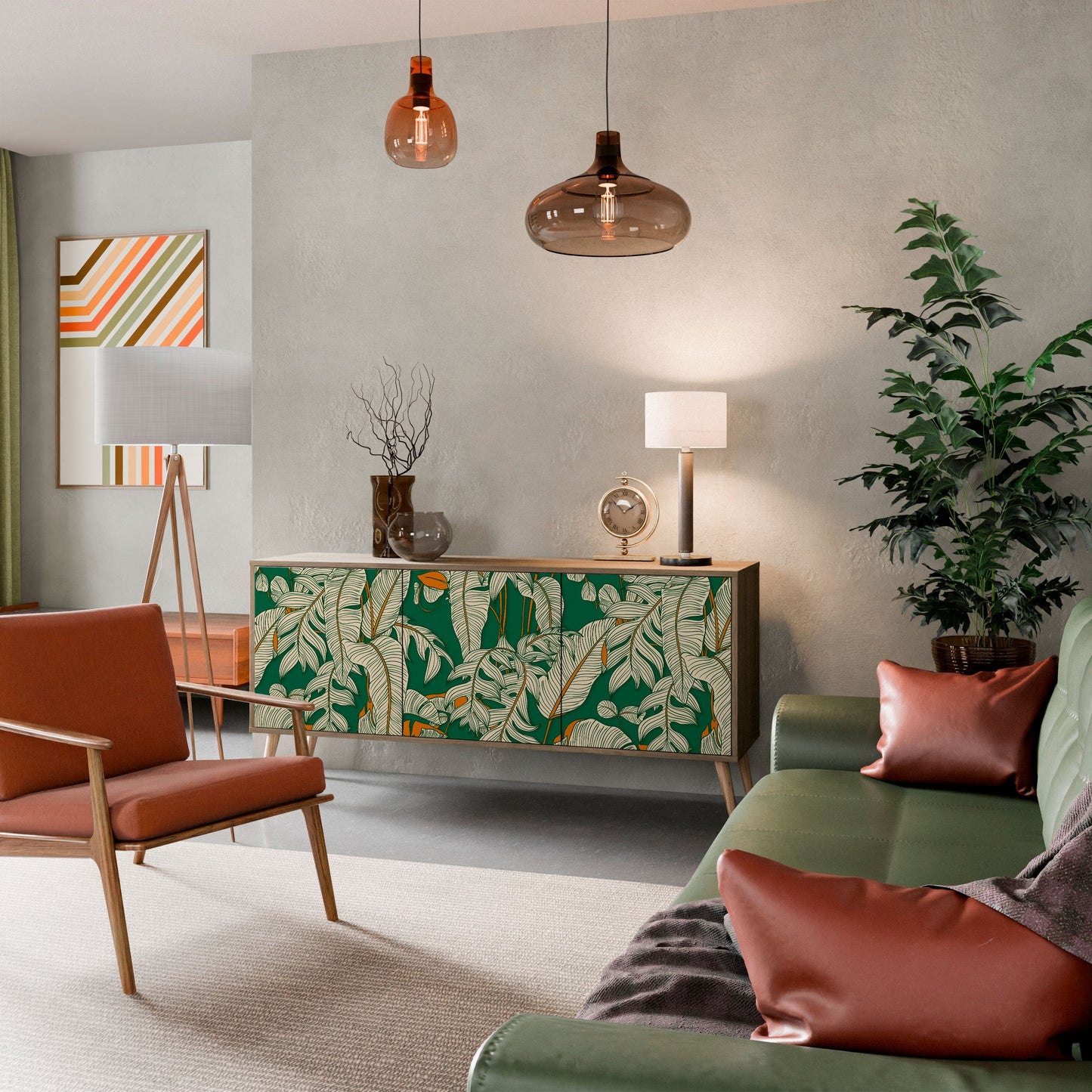 VERDANT PLEASURES 3-Door Sideboard in Oak Effect