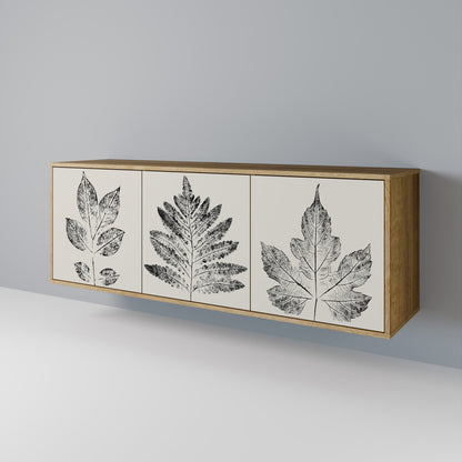 LEAFY STAMPS 3-Door Sideboard in Oak Effect