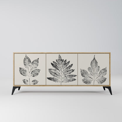 LEAFY STAMPS 3-Door Sideboard in Oak Effect