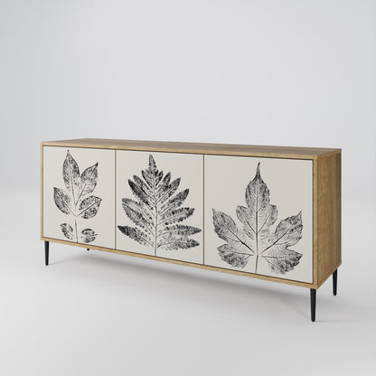 LEAFY STAMPS 3-Door Sideboard in Oak Effect