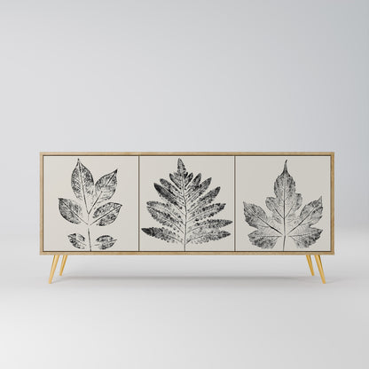 LEAFY STAMPS 3-Door Sideboard in Oak Effect