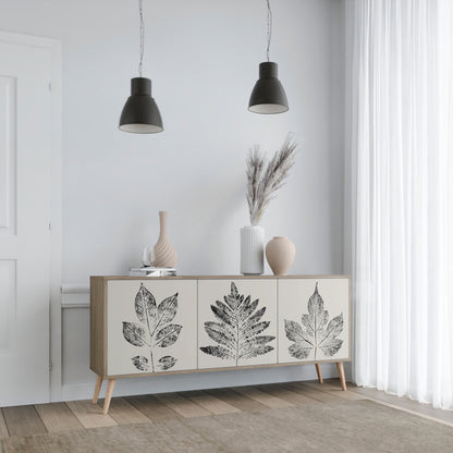 LEAFY STAMPS 3-Door Sideboard in Oak Effect