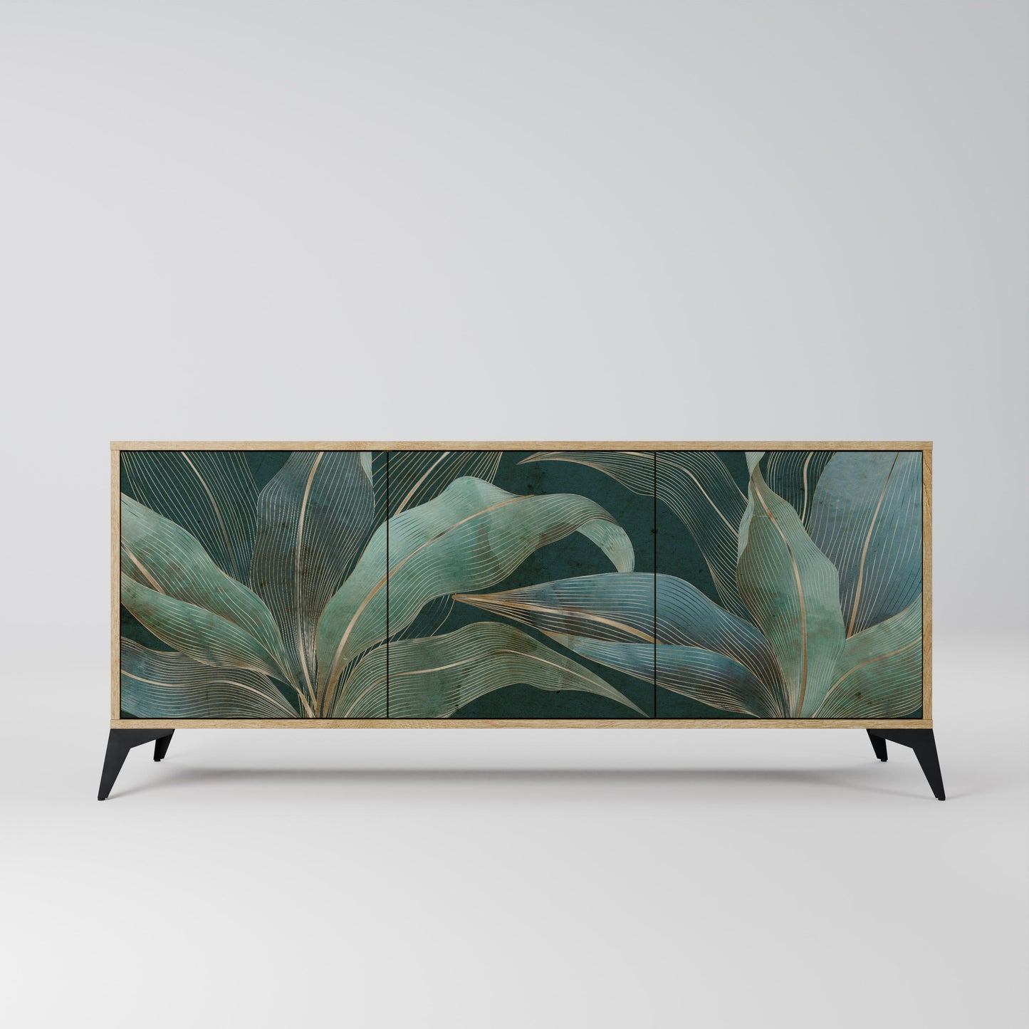 ROYAL GREEN 3-Door Sideboard in Oak Effect