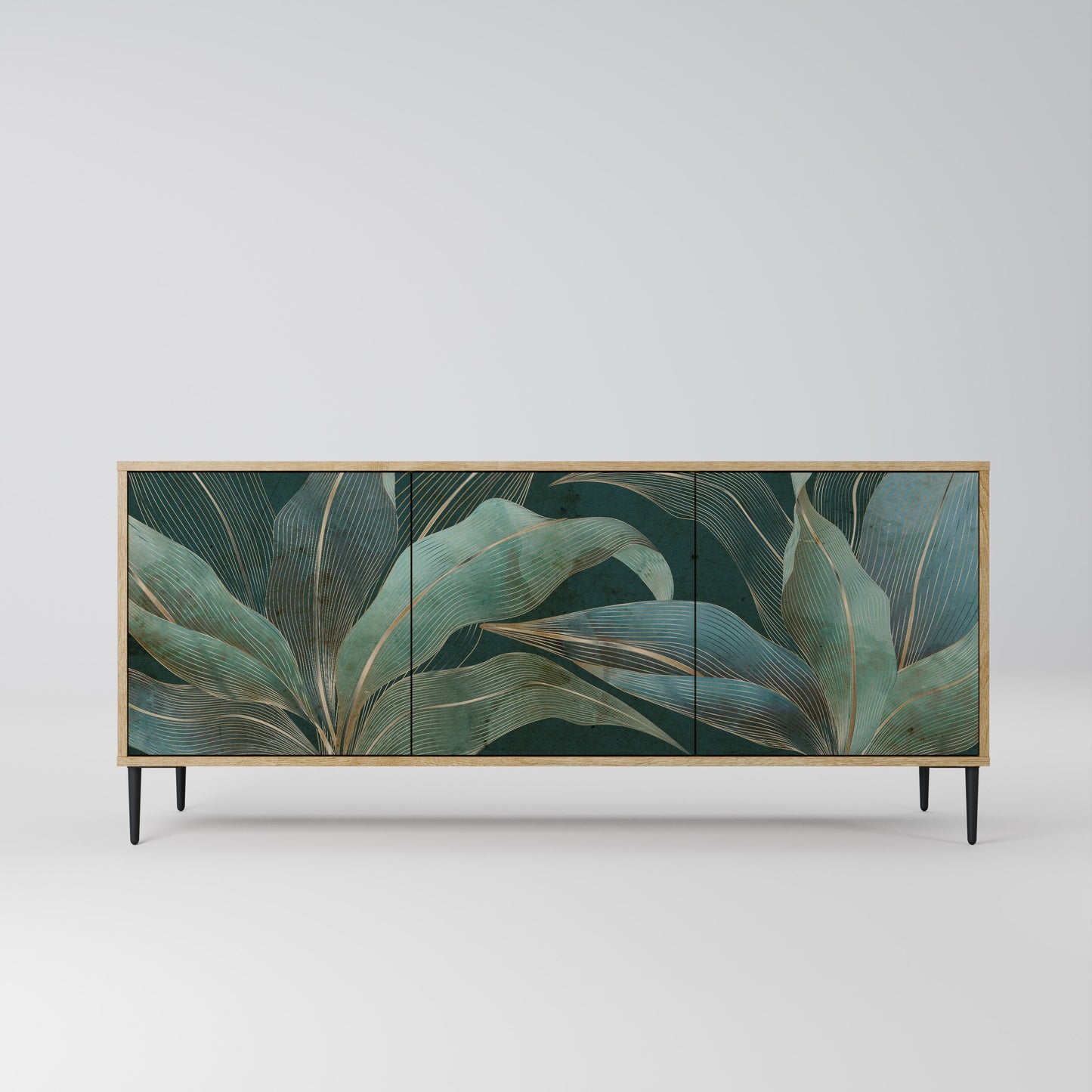 ROYAL GREEN 3-Door Sideboard in Oak Effect