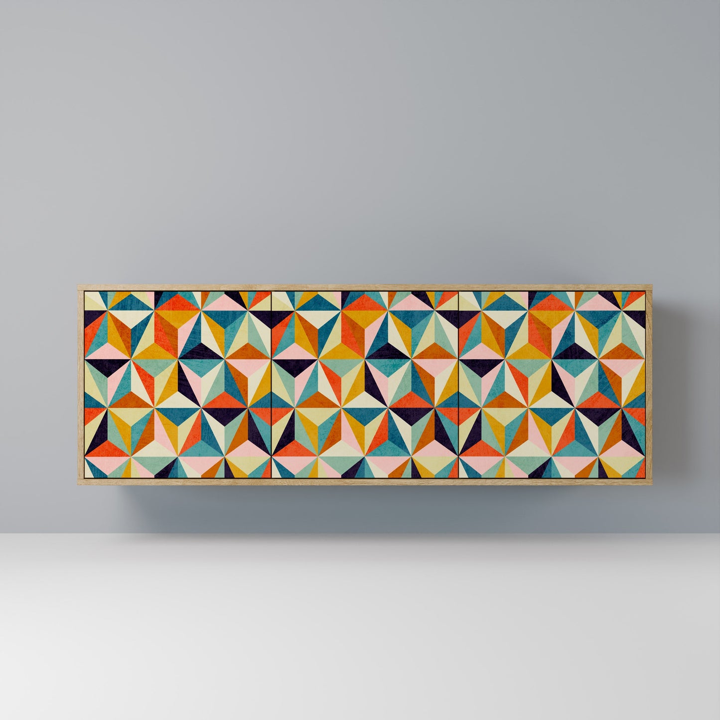 TESSELATE TREASURES 3-Door Sideboard in Oak Effect