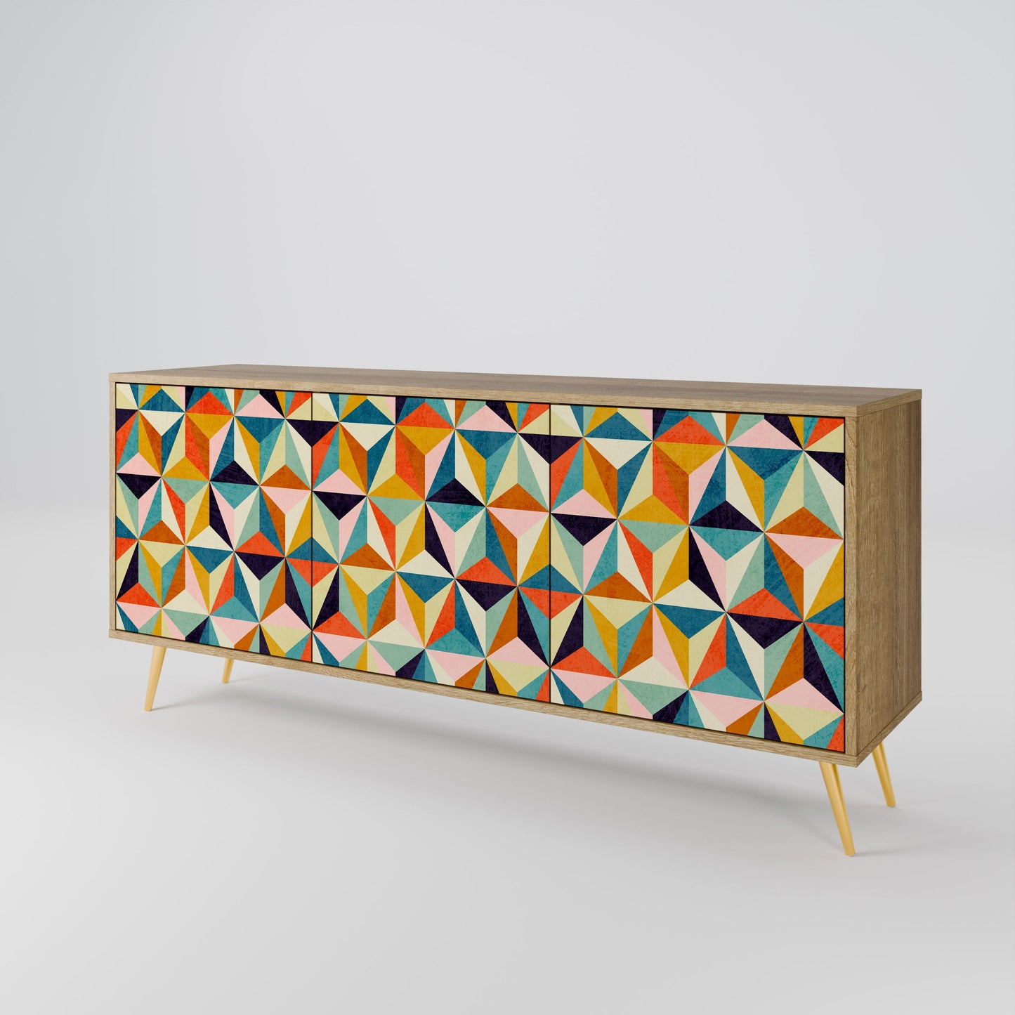TESSELATE TREASURES 3-Door Sideboard in Oak Effect