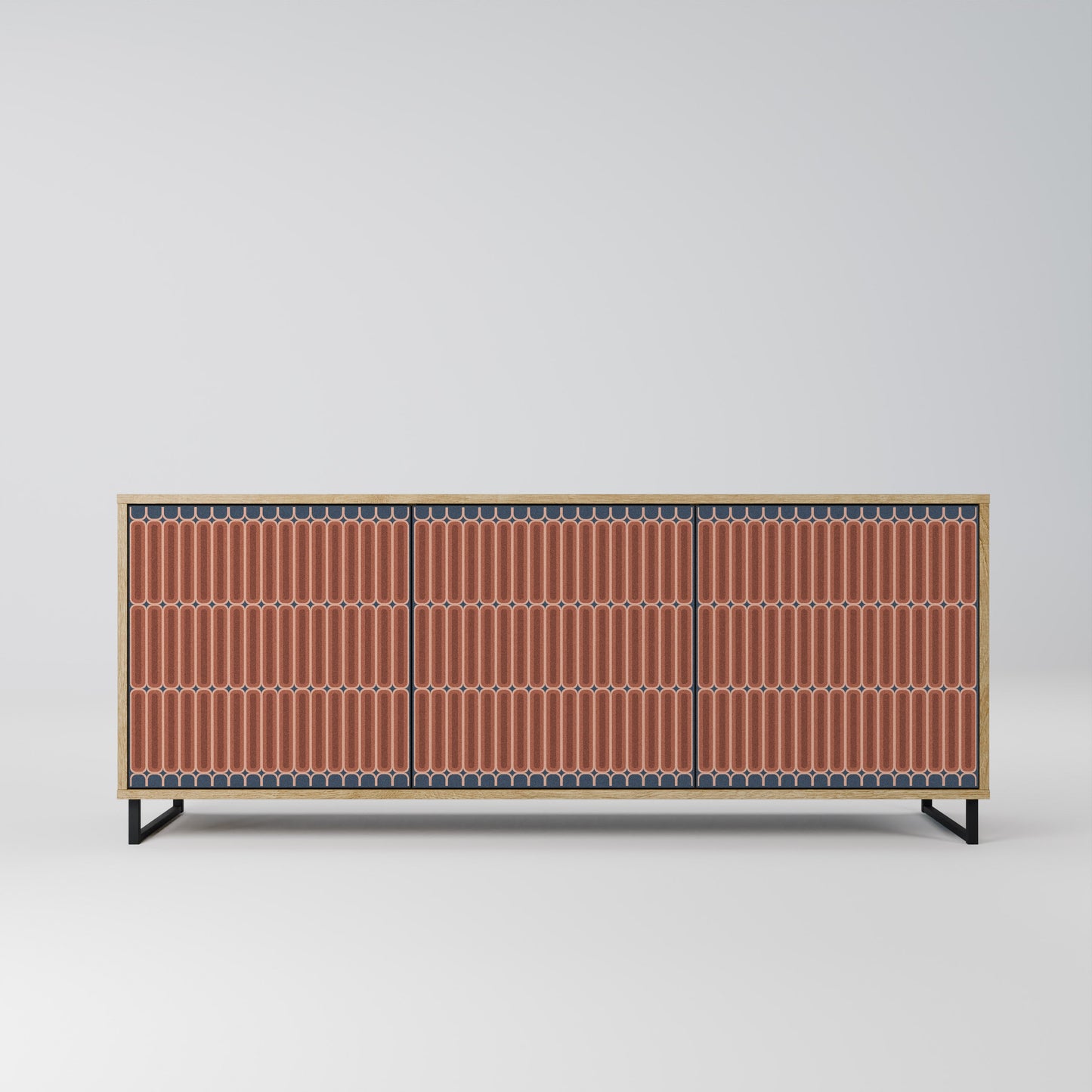 HYPNOTIC GATE 3-Door Sideboard in Oak Effect