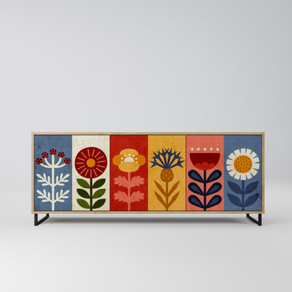 SCANDIC FLOWERET 3-Door Sideboard in Oak Effect