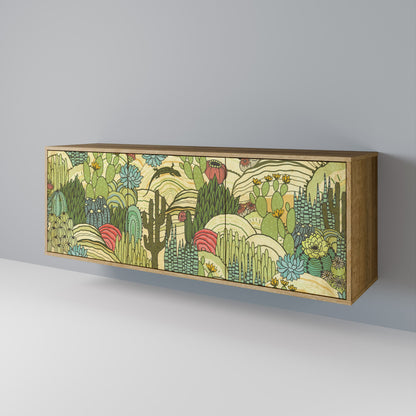 SUCCULENTS KALEIDOSCOPE 3-Door Sideboard in Oak Effect