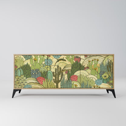 SUCCULENTS KALEIDOSCOPE 3-Door Sideboard in Oak Effect