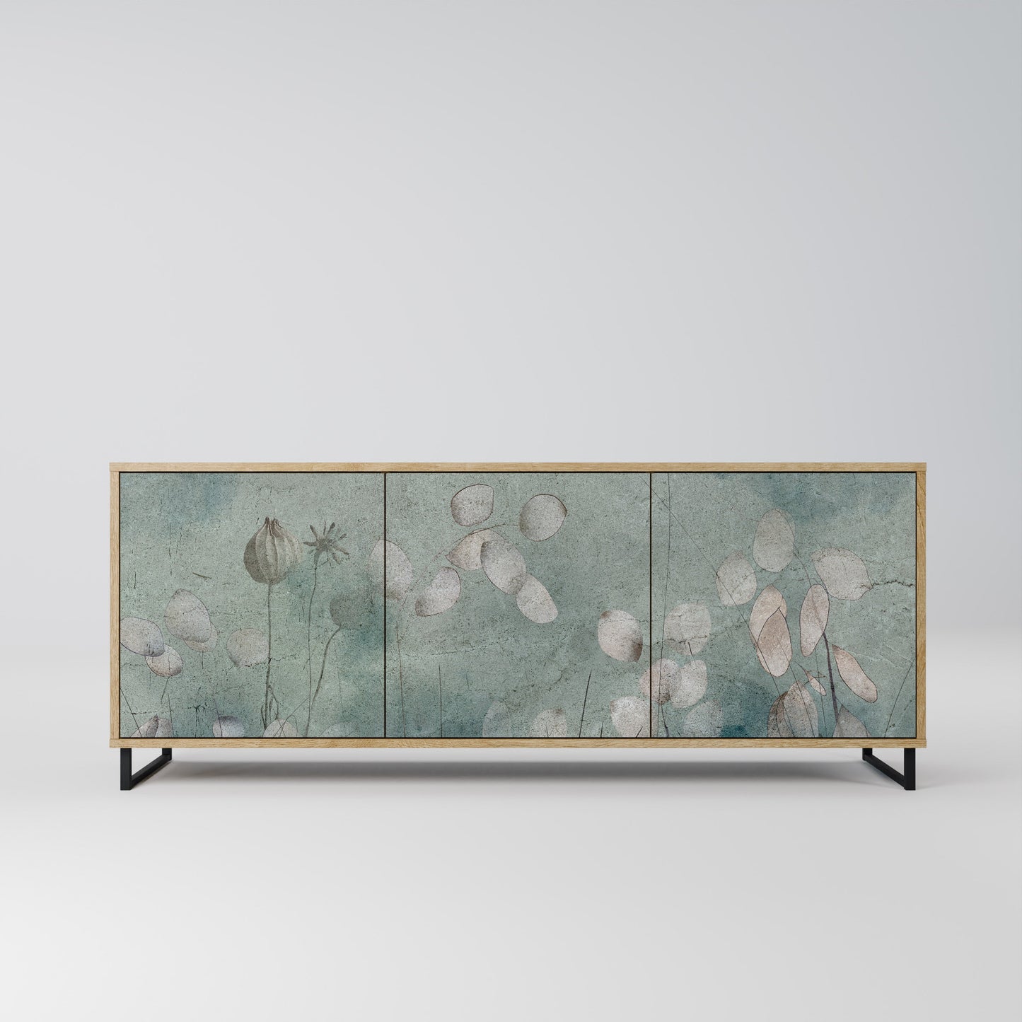 NIGHT LADY 3-Door Sideboard in Oak Effect