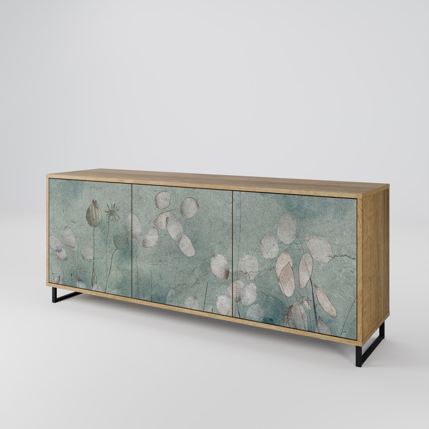 NIGHT LADY 3-Door Sideboard in Oak Effect