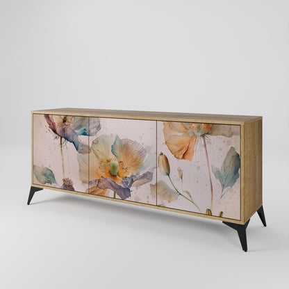 SOFTEN POPPY 3-Door Sideboard in Oak Effect