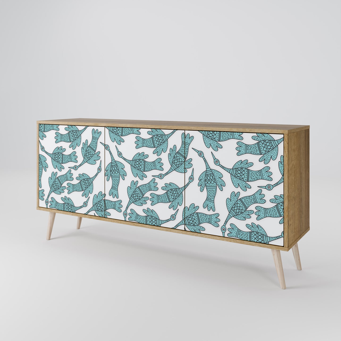 WATERSPOUT SONGIBIRD 3-Door Sideboard in Oak Effect