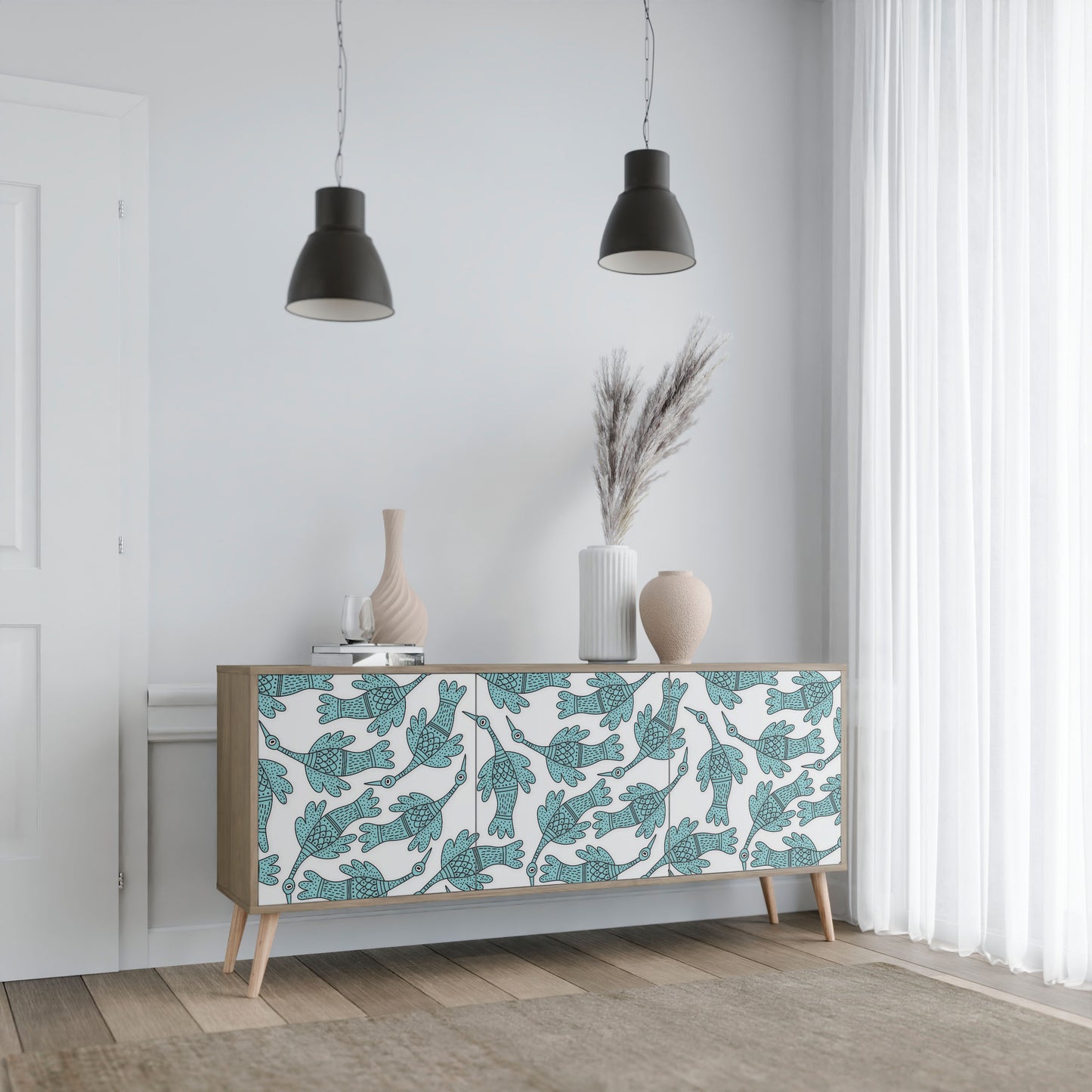 WATERSPOUT SONGIBIRD 3-Door Sideboard in Oak Effect