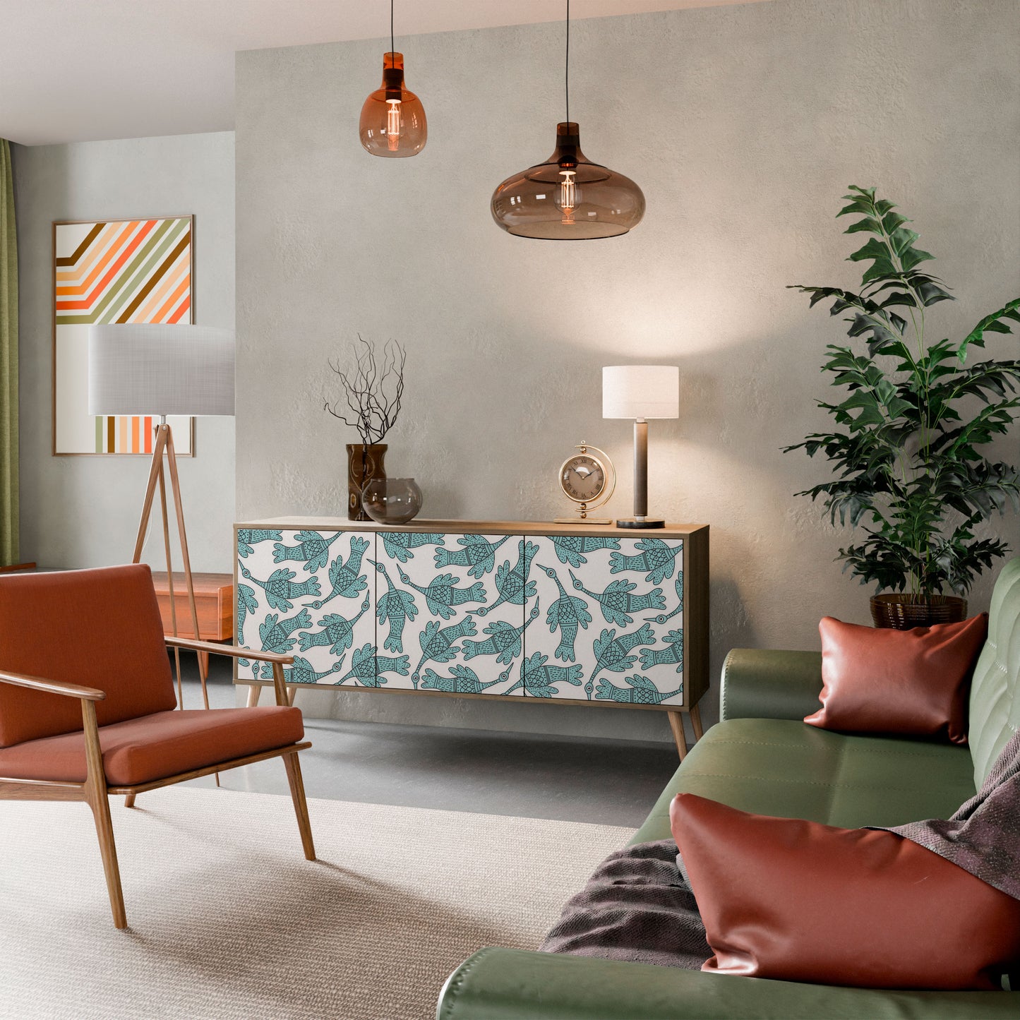 WATERSPOUT SONGIBIRD 3-Door Sideboard in Oak Effect