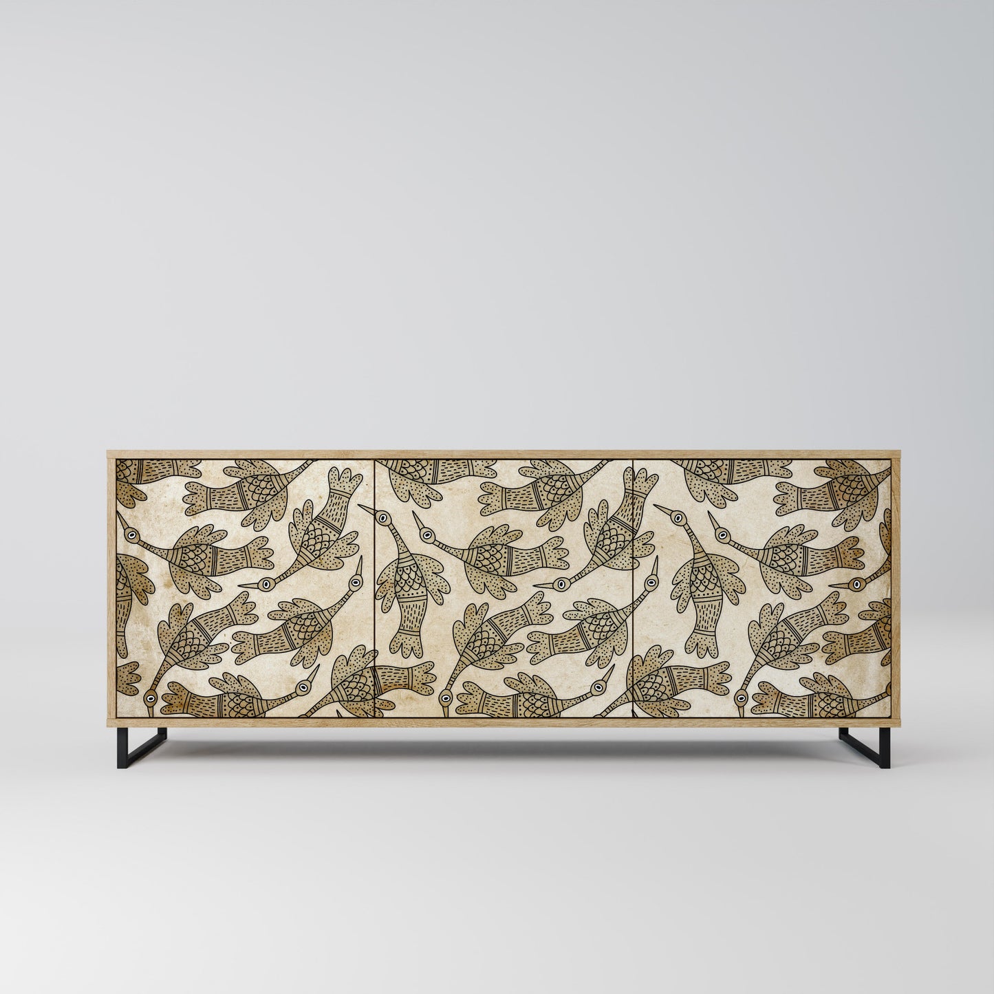 ALMONDINE SONGBIRD 3-Door Sideboard in Oak Effect