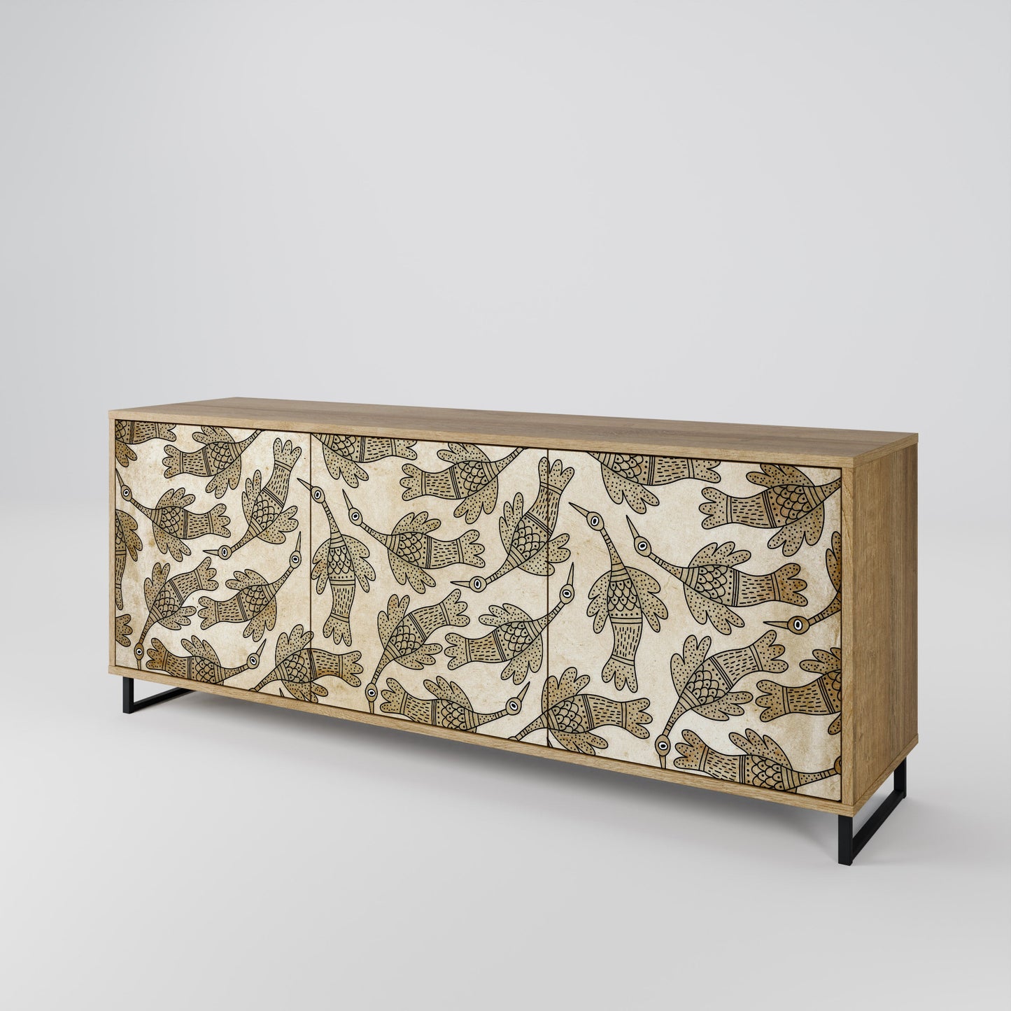 ALMONDINE SONGBIRD 3-Door Sideboard in Oak Effect