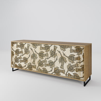 ALMONDINE SONGBIRD 3-Door Sideboard in Oak Effect