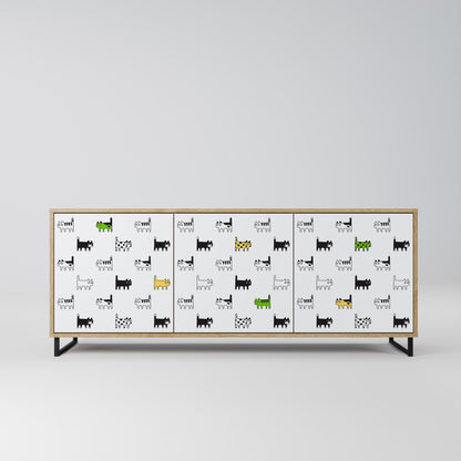 CATS COMPILATION 3-Door Sideboard in Oak Effect