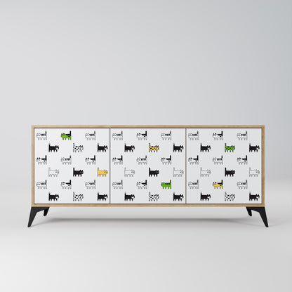 CATS COMPILATION 3-Door Sideboard in Oak Effect