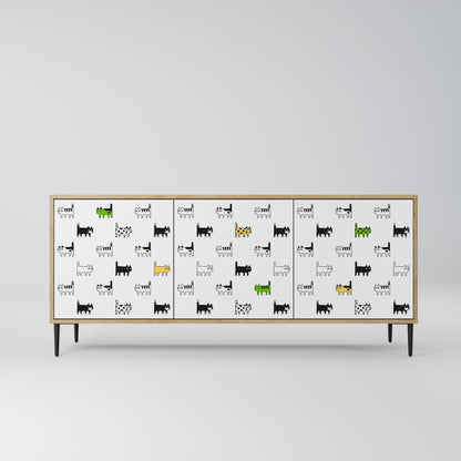 CATS COMPILATION 3-Door Sideboard in Oak Effect