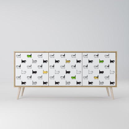 CATS COMPILATION 3-Door Sideboard in Oak Effect