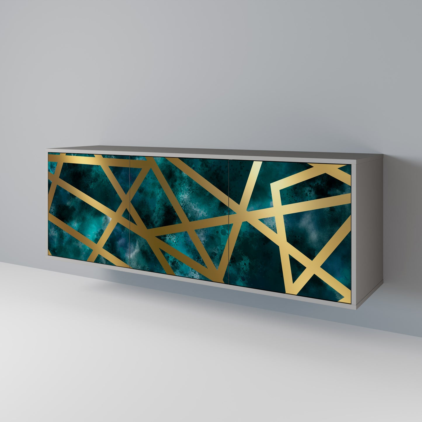 THE LABYRINTH OF GOLD 3-Door Sideboard in Grey Finish